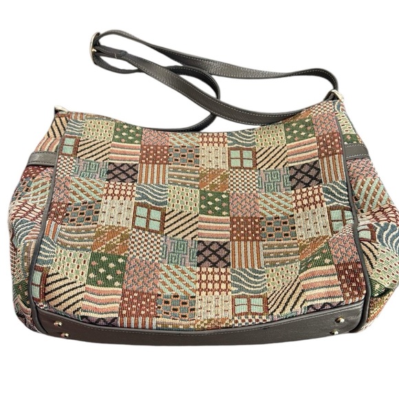 SAS Multi-Color Patchwork Zipper T Purse In Metallic Pewter - Picture 2 of 8